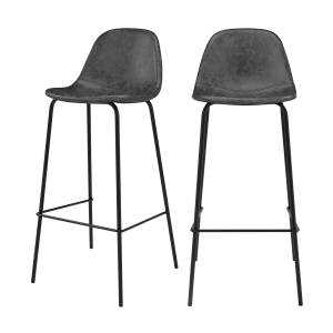 Tabouret de bar Henrik (Lot de 2) Noir