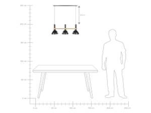 Lampe suspension BELES Noir - Doré - Métal - 82 x 107 x 20 cm