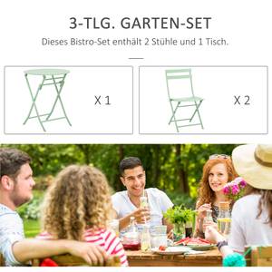 Gartenmöbel-Set 863-056GN Grün - Metall - 60 x 71 x 60 cm