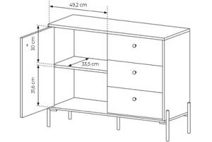 Kommode SCANDINAWA Braun - Holzwerkstoff - 107 x 82 x 40 cm