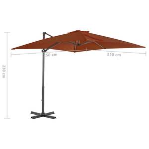 Parasol en porte-à-faux Brun rouge