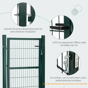 Gartentor B70-055 Grün - Metall - 97 x 170 x 1 cm