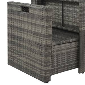 Gartensofa-Set Grau - Metall - Polyrattan - 48 x 36 x 100 cm