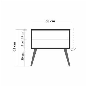 Chevet Antlia Marron - Bois manufacturé - 40 x 61 x 60 cm