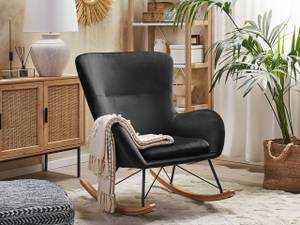 Fauteuil à bascule ELLAN Noir - Chêne clair