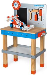 Brico Kidz riesige magnetische Werkbank Blau - Massivholz - 31 x 83 x 55 cm