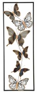 Paneel mit Schmetterlingen Schwarz - Metall - 3 x 90 x 31 cm