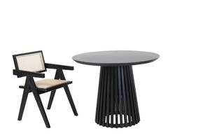Tisch Esstisch Schwarz - Massivholz - Holz teilmassiv - 100 x 77 x 100 cm