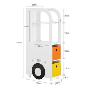 Spielzeugregal KMB67-W Orange - Weiß - Gelb - Holzwerkstoff - 26 x 110 x 50 cm