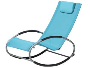 Chaise longue CAMPO Noir - Bleu - Argenté - Turquoise