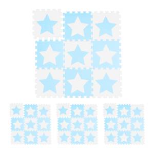 36x pièces de tapis de jeu blanc-bleu Bleu clair - Blanc