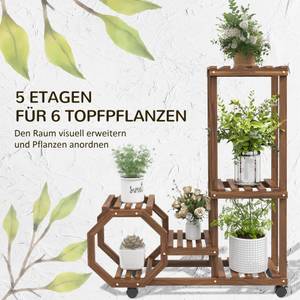 Blumenständer 845-985V00BN Braun - Massivholz - 30 x 102 x 86 cm