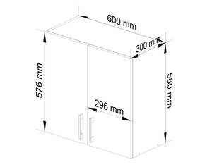 Hängeschrank LIMA 60 2T Braun - Weiß - Holzwerkstoff - 60 x 58 x 31 cm