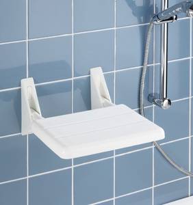 Duschklappsitz zur Wandmontage bis 120kg Weiß - Kunststoff - 19 x 32 x 36 cm