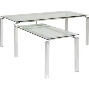 Bureau d'angle Lorenco Argenté - Verre - 210 x 72 x 180 cm