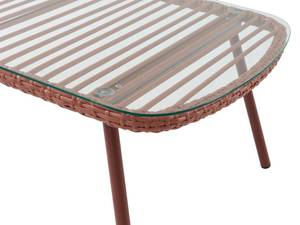 Table basse de jardin LOUSINI Marron - Verre - 63 x 39 x 111 cm