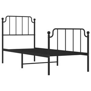 Bettgestell mit Kopf und Fußteil X475 Schwarz - Metall - 85 x 102 x 207 cm