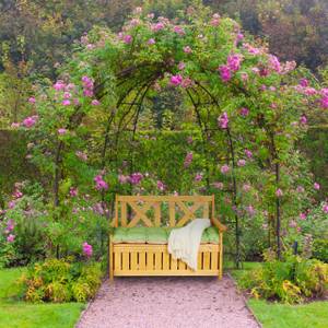 Banc de jardin avec rangement Marron - Bois manufacturé - 115 x 85 x 60 cm