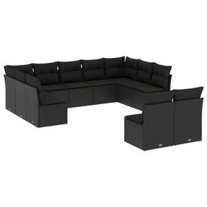 Gartensitzgruppe K5687(11-tlg) Schwarz - Massivholz - 69 x 62 x 62 cm