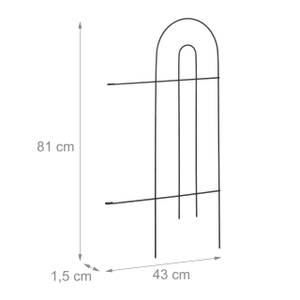 6-teiliger Beetzaun aus Metall Schwarz - Metall - 43 x 81 x 2 cm