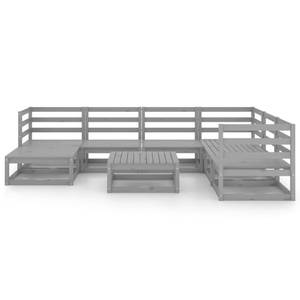 Garten-Lounge-Set (8-teilig) 3009814-1 Grau - Massivholz - Holzart/Dekor - 70 x 30 x 70 cm