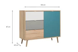 Kommode Cuba Sonoma Eiche Braun - Holzwerkstoff - 103 x 87 x 40 cm