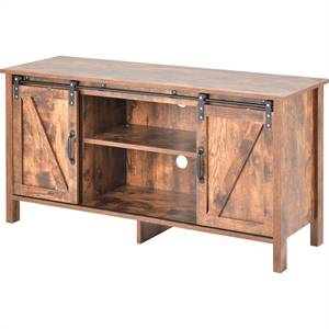 TV-Ständer Log-Stil Ⅰ Braun - Holzwerkstoff - Holz teilmassiv - 40 x 61 x 120 cm