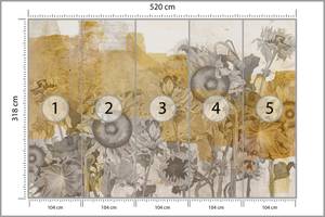 Papier Peint TOURNESOLS Plantes Rétro 520 x 318 x 318 cm