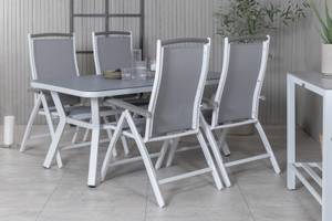 Gartenmöbel-Set Virya (5-teilig) Weiß - Metall - 90 x 74 x 160 cm