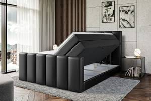 Boxspringbett BOXI1-Z KING Hochglanz Schwarz - Breite: 120 cm