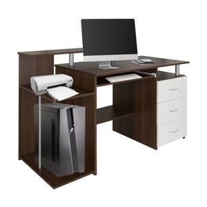 Schreibtisch WORKSPACE H IV Braun - Weiß - Holz teilmassiv - 137 x 89 x 60 cm