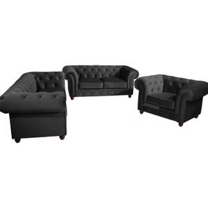 Orleans Sofa 2,5-Sitzer Schwarz