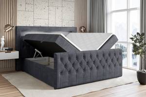 Boxspringbett AURORA Steingrau - Breite: 120 cm - H4