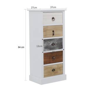 Chiffonnier RE4157 Blanc - Bois massif - 27 x 84 x 37 cm