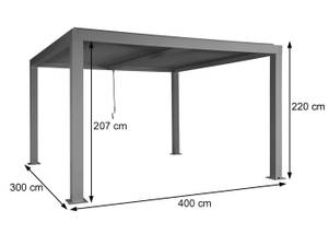 Pergola L46 Grau - Metall - 400 x 220 x 300 cm