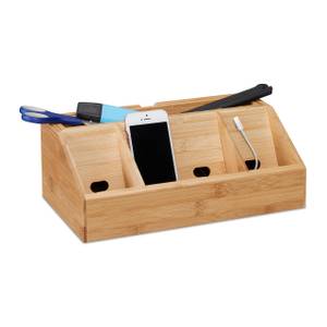 Schreibtisch-Organizer Bambus Braun - Bambus - Holzwerkstoff - 30 x 11 x 18 cm