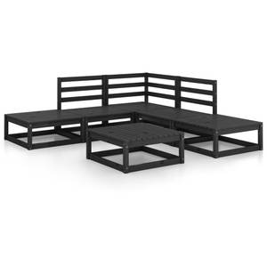 Garten-Lounge-Set Schwarz - Massivholz - Holzart/Dekor - 70 x 30 x 70 cm