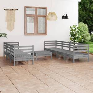 Garten-Lounge-Set Grau - Massivholz - Holzart/Dekor - 64 x 29 x 64 cm