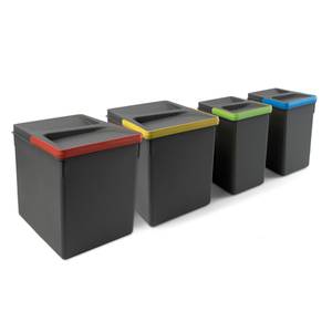 Recycle Behälter für Küchenschublade, Grau - Kunststoff - 17 x 36 x 23 cm