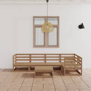 Garten-Lounge-Set (6-teilig) 3009930-2 Braun - Massivholz - Holzart/Dekor - 70 x 30 x 70 cm