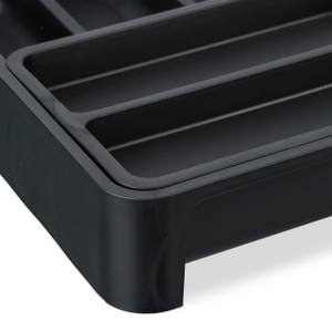 Range-couverts extensible en noir Noir - Matière plastique - 24 x 7 x 32 cm