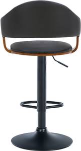 Tabouret de bar Nilse Lot de 2 Noir - Imitation noyer - Aluminium