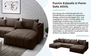 U-Form-Sofa Asvil Monolith 20 Dunkelbraun