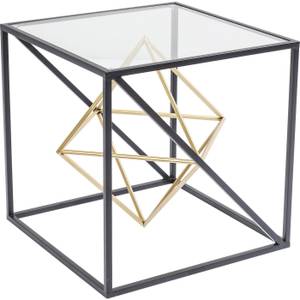 Table d'appoint Prisma Verre / Acier inoxydable - Noir / Doré