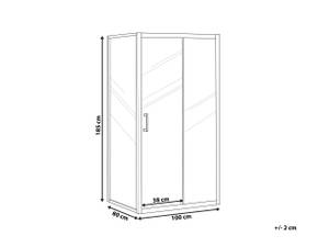 Cabine de douche YORO Argenté - Verre - 100 x 185 x 80 cm