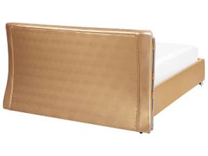 Doppelbett PARIS Gold - Silber - Breite: 215 cm - Echtleder - Matt lackiert