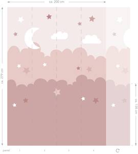 Fototapete Wolken und Sterne 159250 Pink