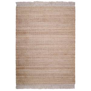 Jute & Baumwollteppich LENNY Beige - Naturfaser - 110 x 1 x 170 cm