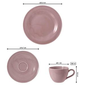 Kaffeeservice Beat Color Glaze 18-teilig Rosé