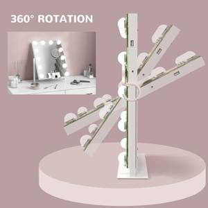 LED-Schminkspiegel 505-020V90WT Weiß - Metall - 9 x 46 x 37 cm